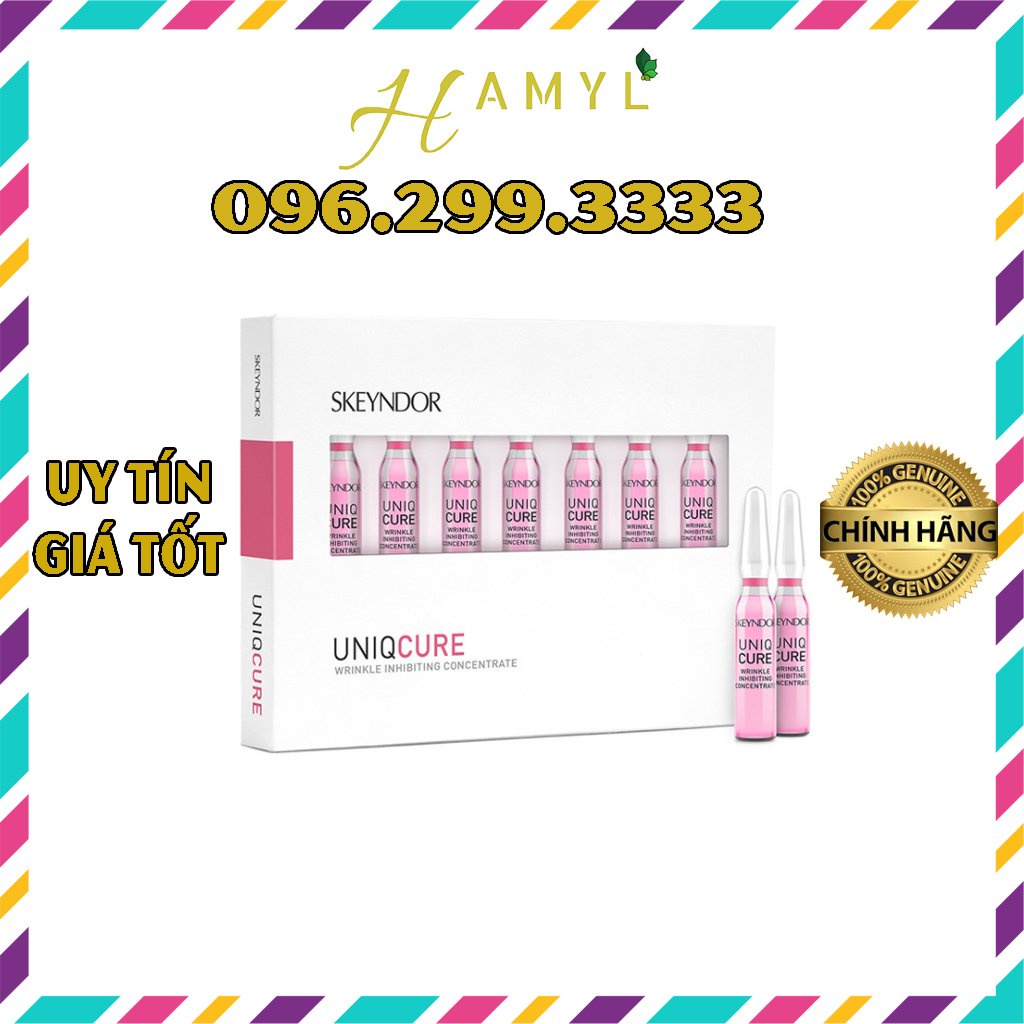 SKEYNDOR Uniqcure Hộp 7 ống tinh chất giảm nhăn, trẻ hoá da Wrinkle Inhibiting Concentrate 14ml