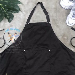 Tạp dề yếm nâu đính nút