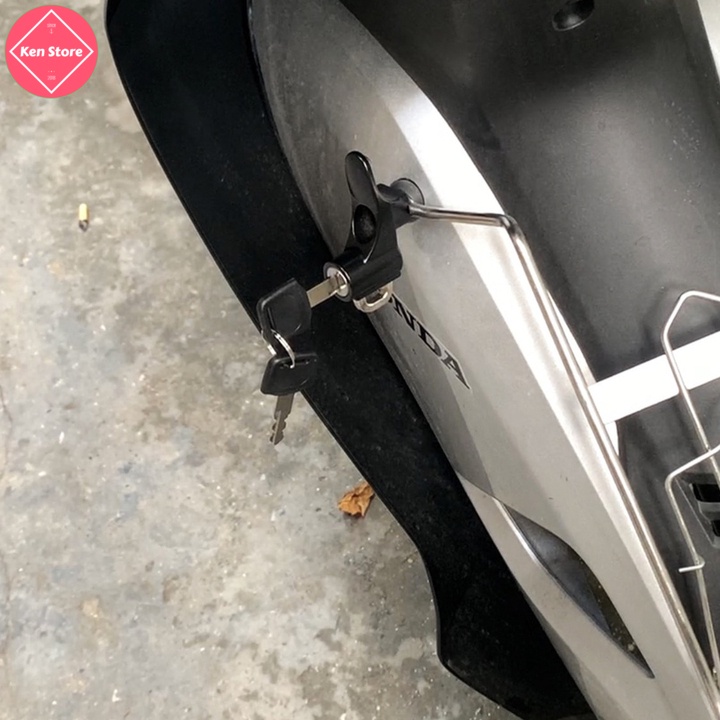 Khóa chống trộm mũ bảo hiểm 🔐HÀNG XỊN🔐 Khóa treo mũ bảo hiểm, có móc treo đồ, bằng hợp kim nhôm, cứng cáp, không rỉ sét
