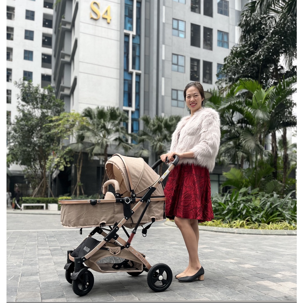 Xe đẩy cho bé H268 Hatato BH-2 năm mẫu xe đẩy cho bé 2 chiều 3 tư thế và xe đẩy cho trẻ sơ sinh đến 3 tuổi