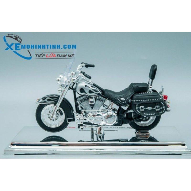 Xe Mô Hình Harley Davidson Flstc Heritage Softail Classic 1:18 Maisto (Đen)