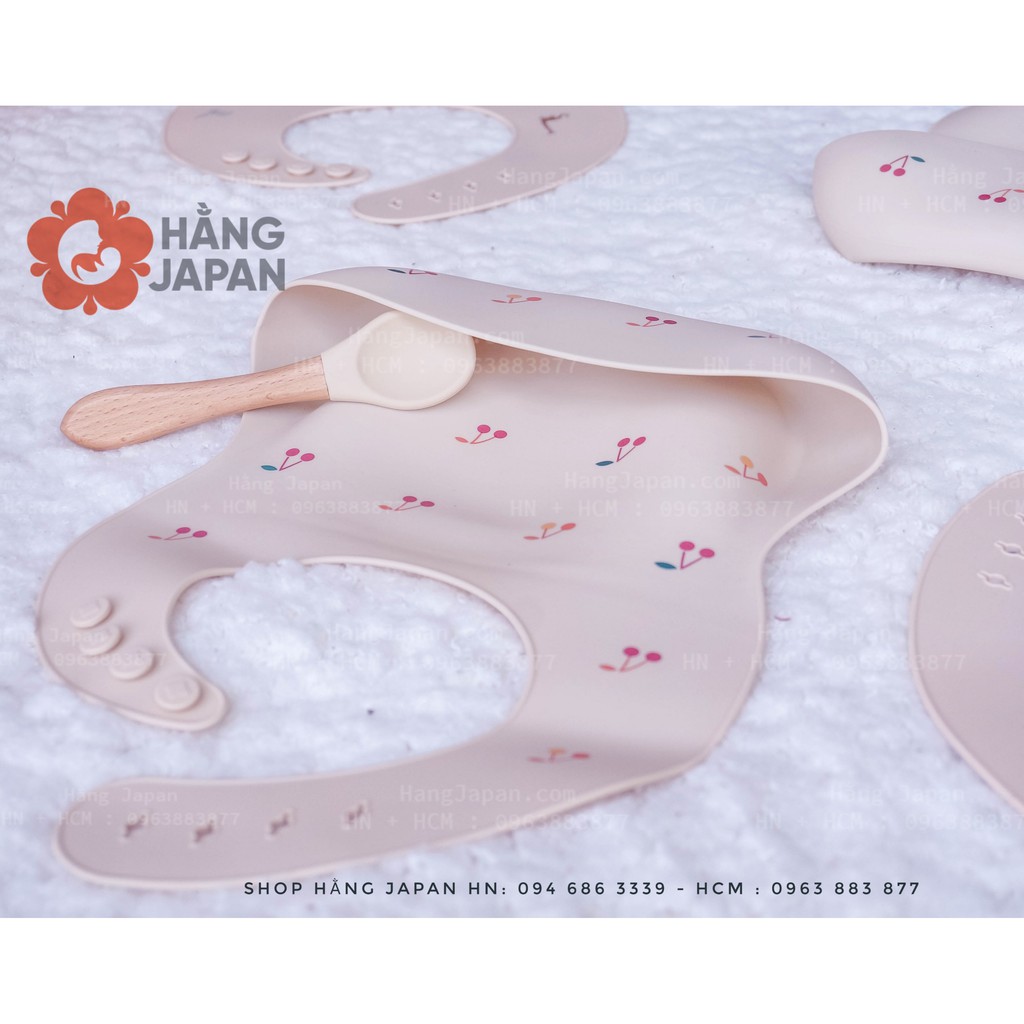 Yếm ăn dặm Silicone Kamimi xuất hàn họa tiết xinh xắn đắng yêu cho bé