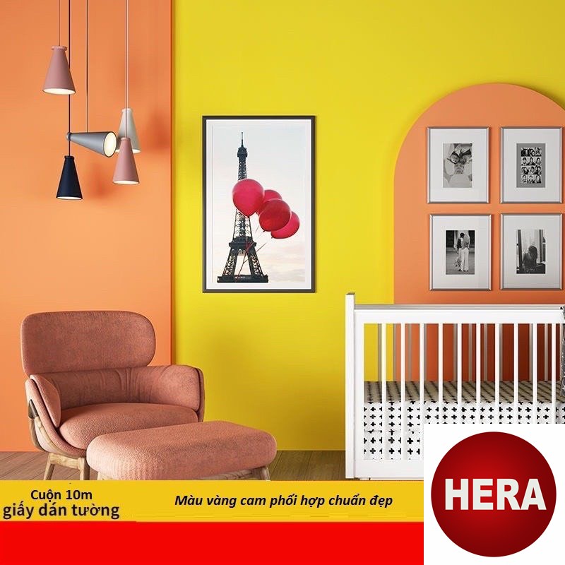10m Giấy dán tường một màu  - 10m decal dán tường màu trơn có keo sẵn thời thượng