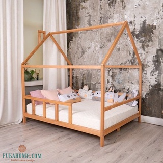 GIƯỜNG TRẺ EM MONTESSORI GỖ THÔNG LẮP GHÉP BUSY BED CHÂN CAO - KB07.100