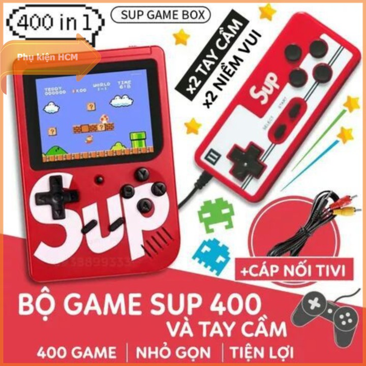 Máy chơi game 400in1 cầm tay – Không cần kết nối Wifi – Tặng kèm Jack cắm kết nối màn hình & Tay cầm choi được 2 người