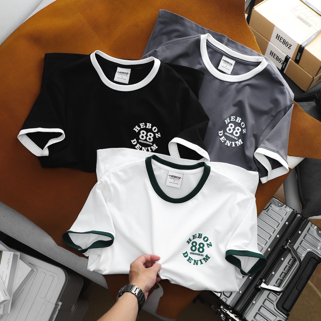 Áo thun nam HEHOZ cao cấp in logo circle phong cách 3M cotton mềm mịn thấm hút tốt - 00001148