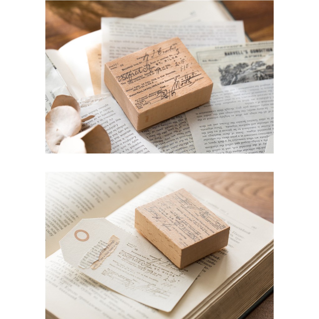 DecorMe Con dấu gỗ trang trí sổ tay kế hoạch nhật ký phong cách Vintage 6 pl UG SOAP