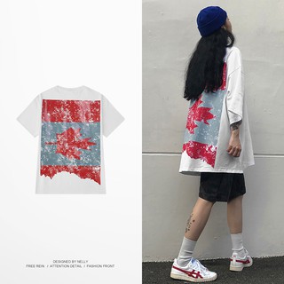 [NY0020] Áo thun ngắn tay cổ tròn in hình "Cờ CANADA" áo phông (NELLY)