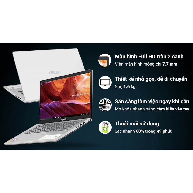 Laptop Asus VivoBook X409FA  i5-8265, 4Gb Ram, 256GB SSD, intel HD Graphics, Win 10, 14.0 inch HD | WebRaoVat - webraovat.net.vn