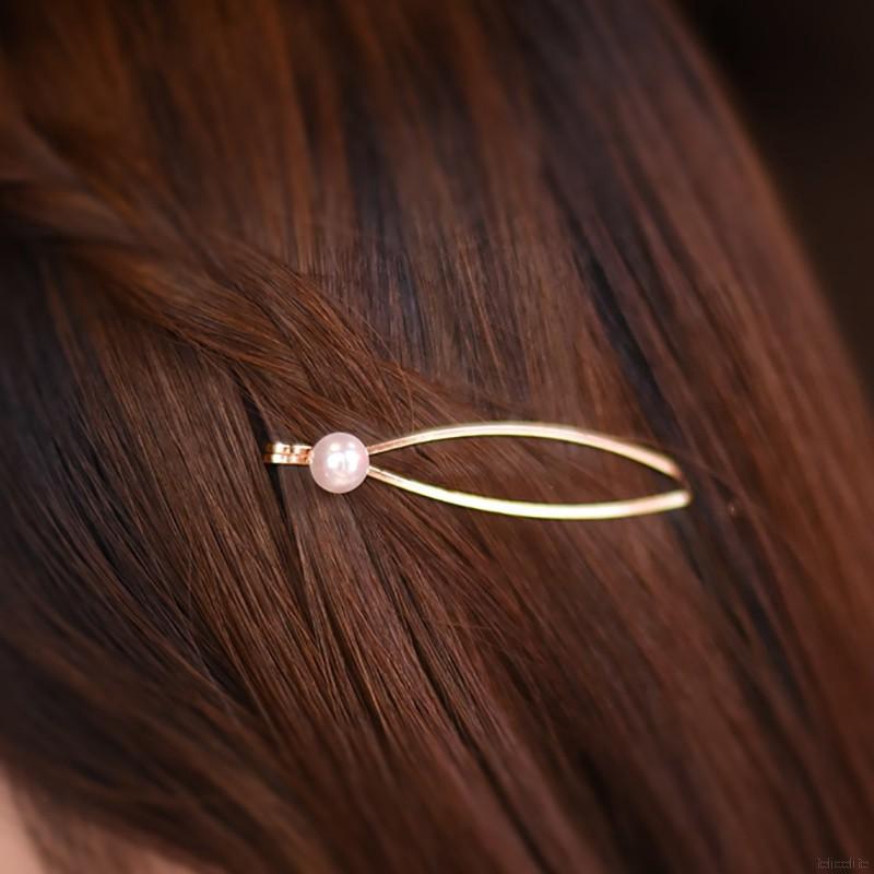 Kẹp tóc mạ vàng đính hạt giả ngọc trai
