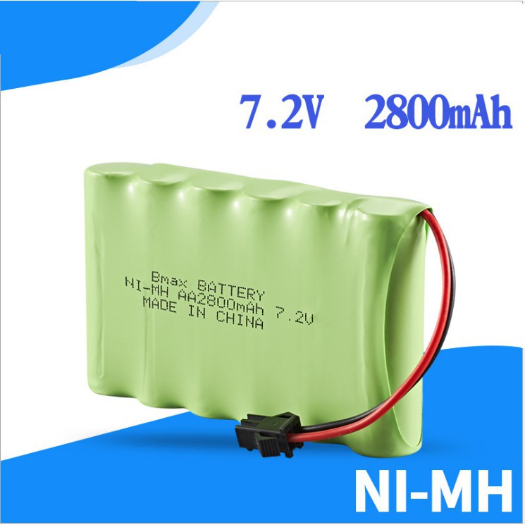 Pin dung lượng cao Kosi 7,2V 2800mah giắc SM JST jack dẹt - pin NI-MH NI-CD cho xe tàu điều khiển từ xa RC ô tô siêu bền