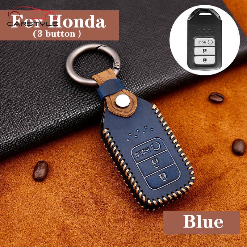 Honda Civic City HRV Jazz Accord CRV CRV BRV Leather Car Key Case Cover (FMW07 Bao da chìa khóa k12 k13 k14