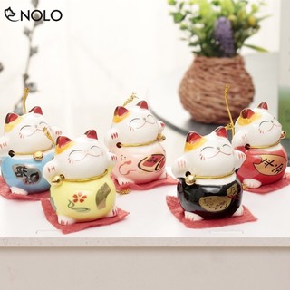 Bộ 5 Tượng Chú Mèo Nhỏ May Mắn Trang Trí Đem Lại Hạnh Phúc May Mắn Cho Gia Chủ