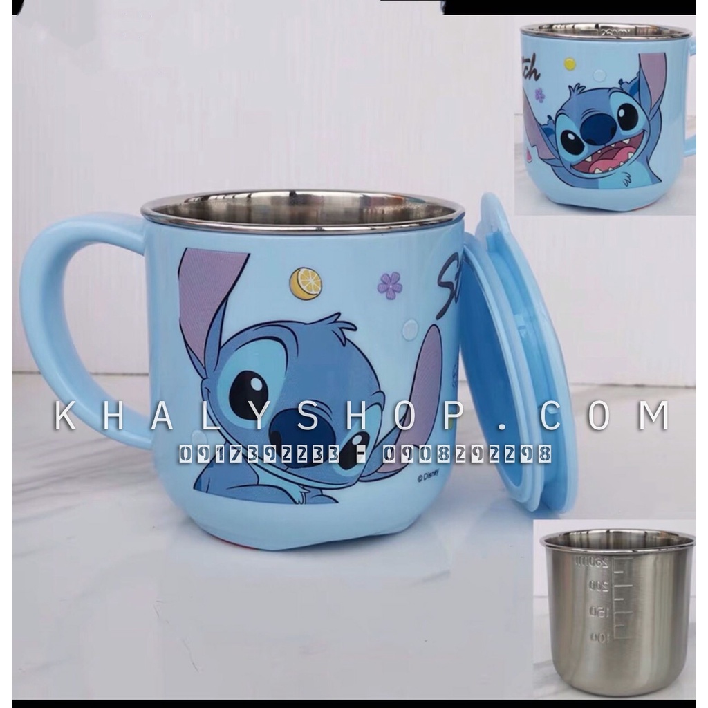 Ly cốc quai giữ nhiệt 260ml nhựa Melamine các nhân vật Disney cho bé trai và bé gái