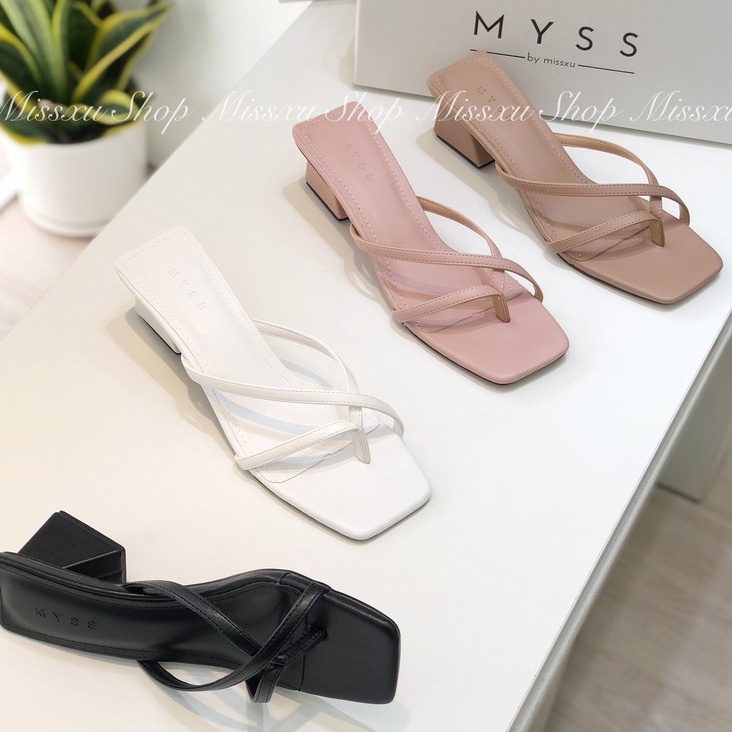 Giày guốc nữ xỏ ngón gót vuông 3cm thời trang MYSS - SU64