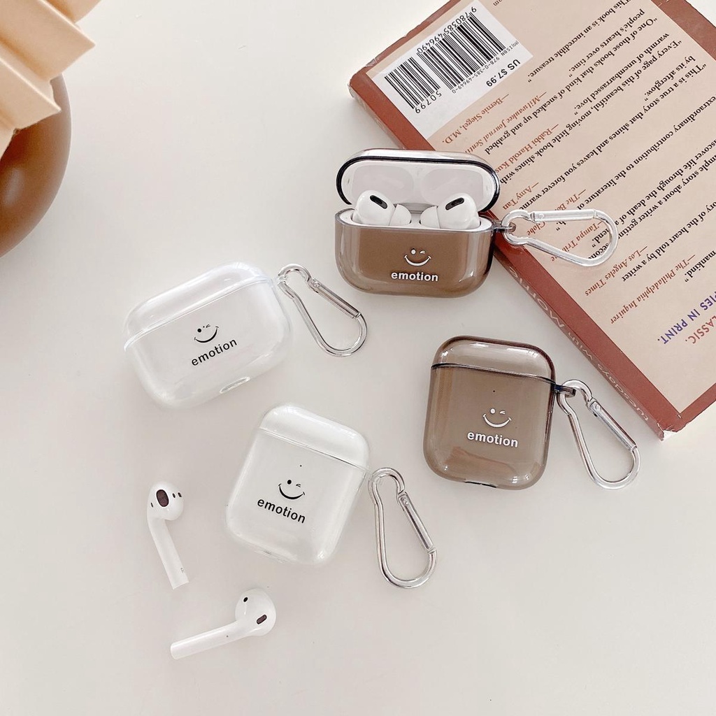 Ốp TPU mềm hình mặt cười thích hợp cho hộp sạc tai nghe không dây Airpods 1/2/3 pro