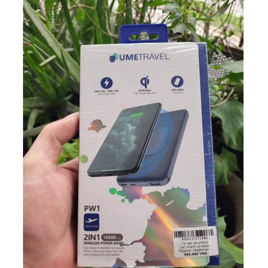 Sạc dự phòng UMETRAVEL PW1 nhanh không dây FULLBOX 10000mAh 15W giá bằng 1/3 FPT/freeship/Anker/Usb3.0