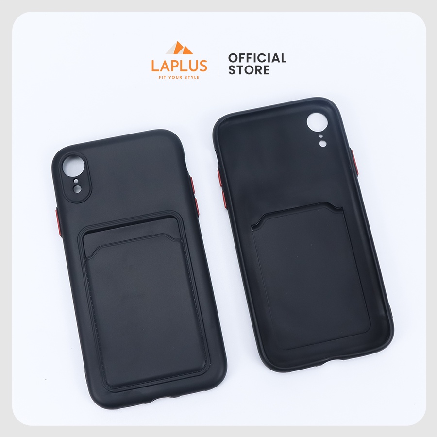 Ốp Lưng Kèm Ví Màu Cho IPhone XR - Chất Liệu Silicone Dẻo, Màu Trơn, Chống Sốc