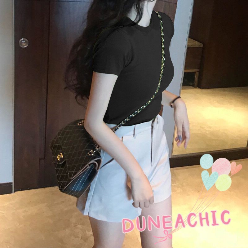 Áo Thun Nữ Tay Ngắn Màu Trơn Thời Trang Trẻ Trung