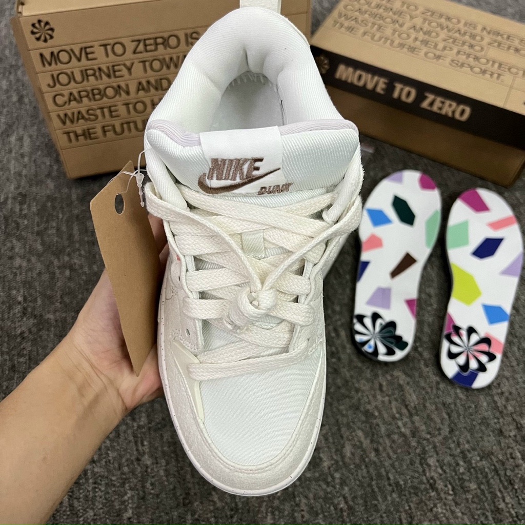 Giày SB Dunk Low Disrupt 2 Pale Ivory màu kem - Bản cao cấp Fullbox và phụ kiện