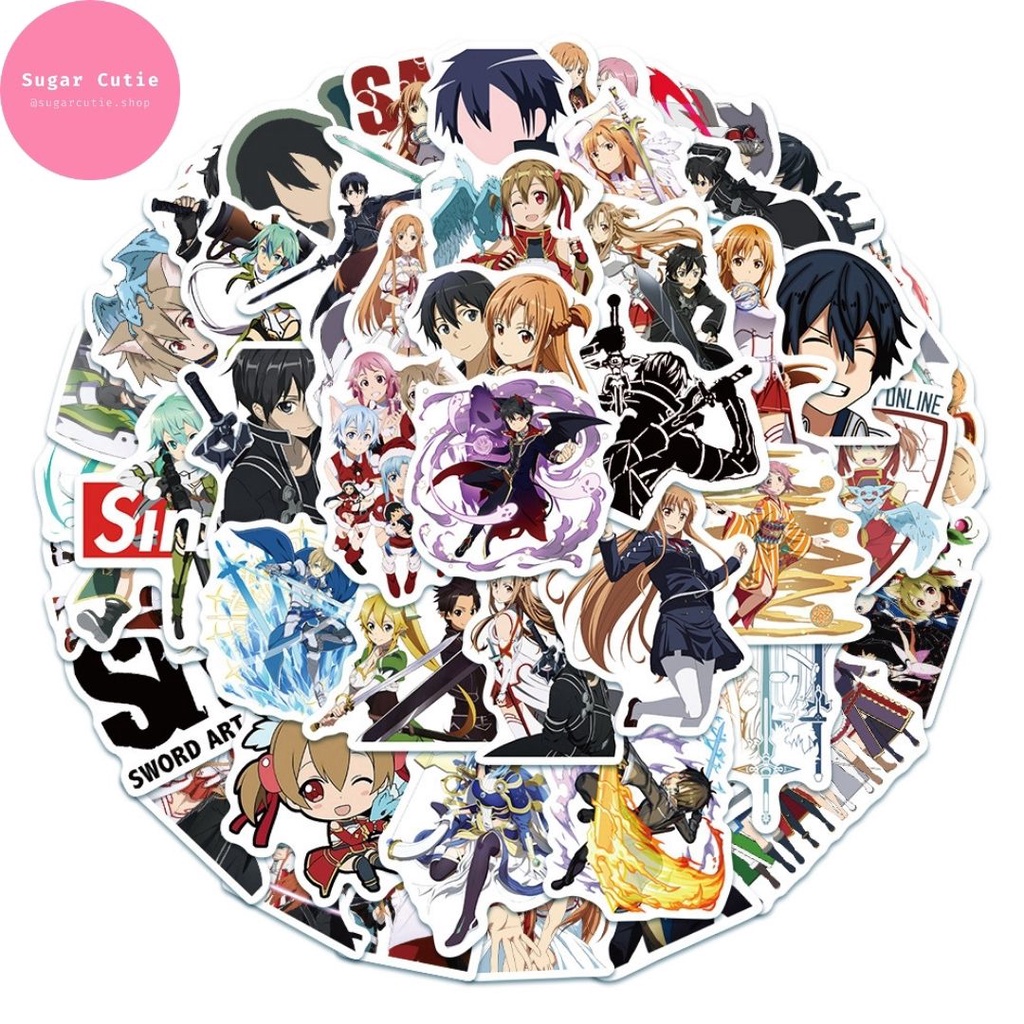 Stickers anime SAO Sword Art Online Kirito Asuna không thấm nước