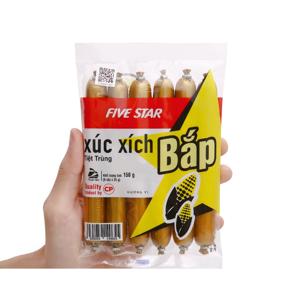 Xúc xích vàng bắp gà Five star.