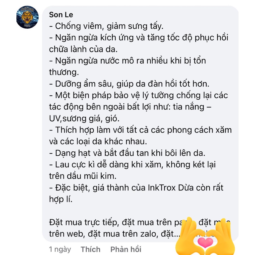 Bơ dưỡng hình xăm InkTrox Dừa -  Coconut & Mango Tattoo Process Butter