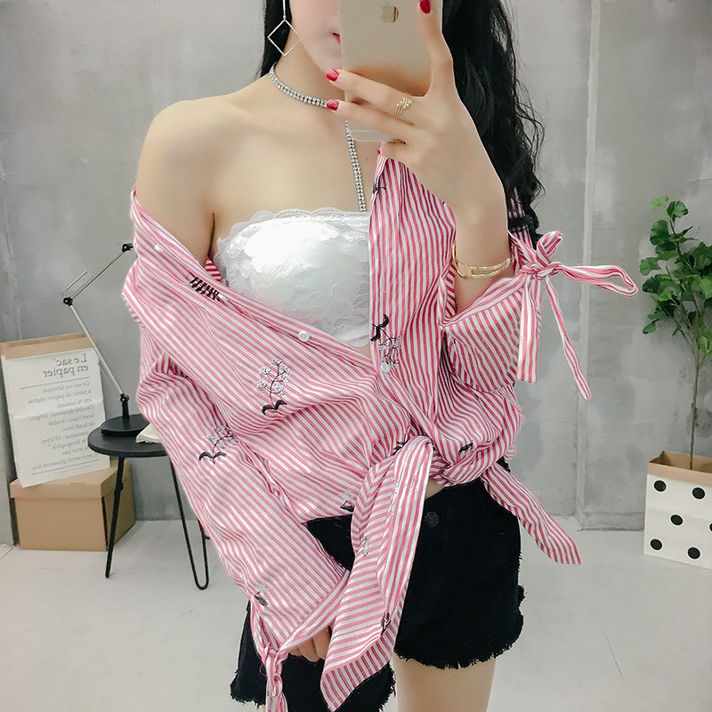 Áo Ngực Không Dây 💖 FREESHIP 💖 Áo Lót Ren Cup Ngang Có Mút A088