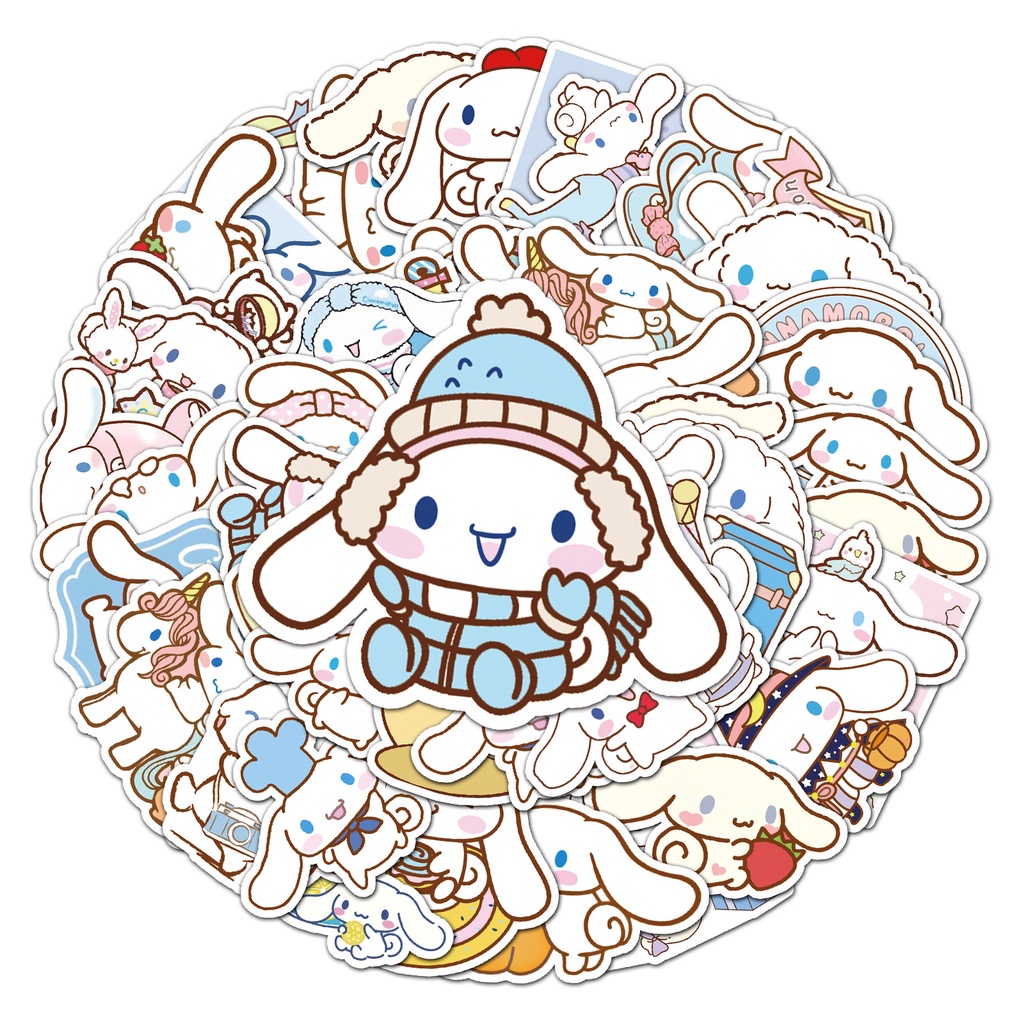 SANRIO Bộ 50 Miếng Dán Hoạt Hình Trang Trí Va Li
