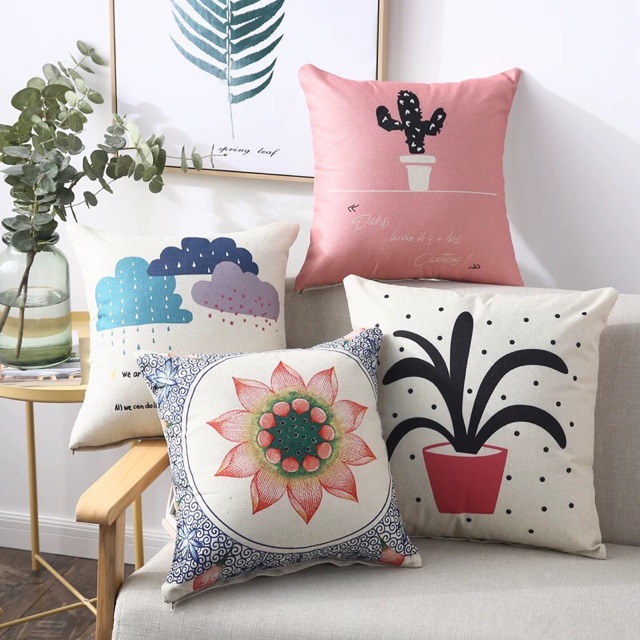 Gối vuông sofa/ gối ôm trang trí ORDER-SẴN 7+9 size 40*40 (vỏ+ruột)