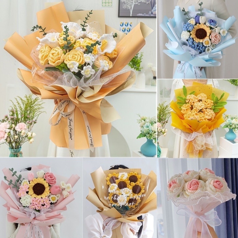 Hàng Bán Chạy Bó Hoa Hồng Đan Len Thủ Công Hoàn Thiện Hoa Hướng Dương Hoa Tulip Quà Tặng Ngày Lễ Tình Nhân Cho Ngày Của Mẹ