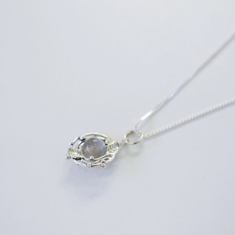 Dây Chuyền Labradorite Lồng Hoa DCLLH22A
