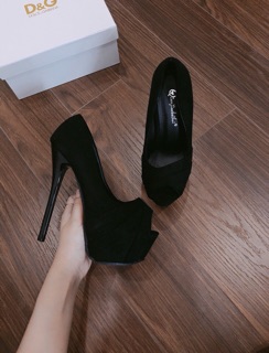 Giày cao gót hở mũi 15p