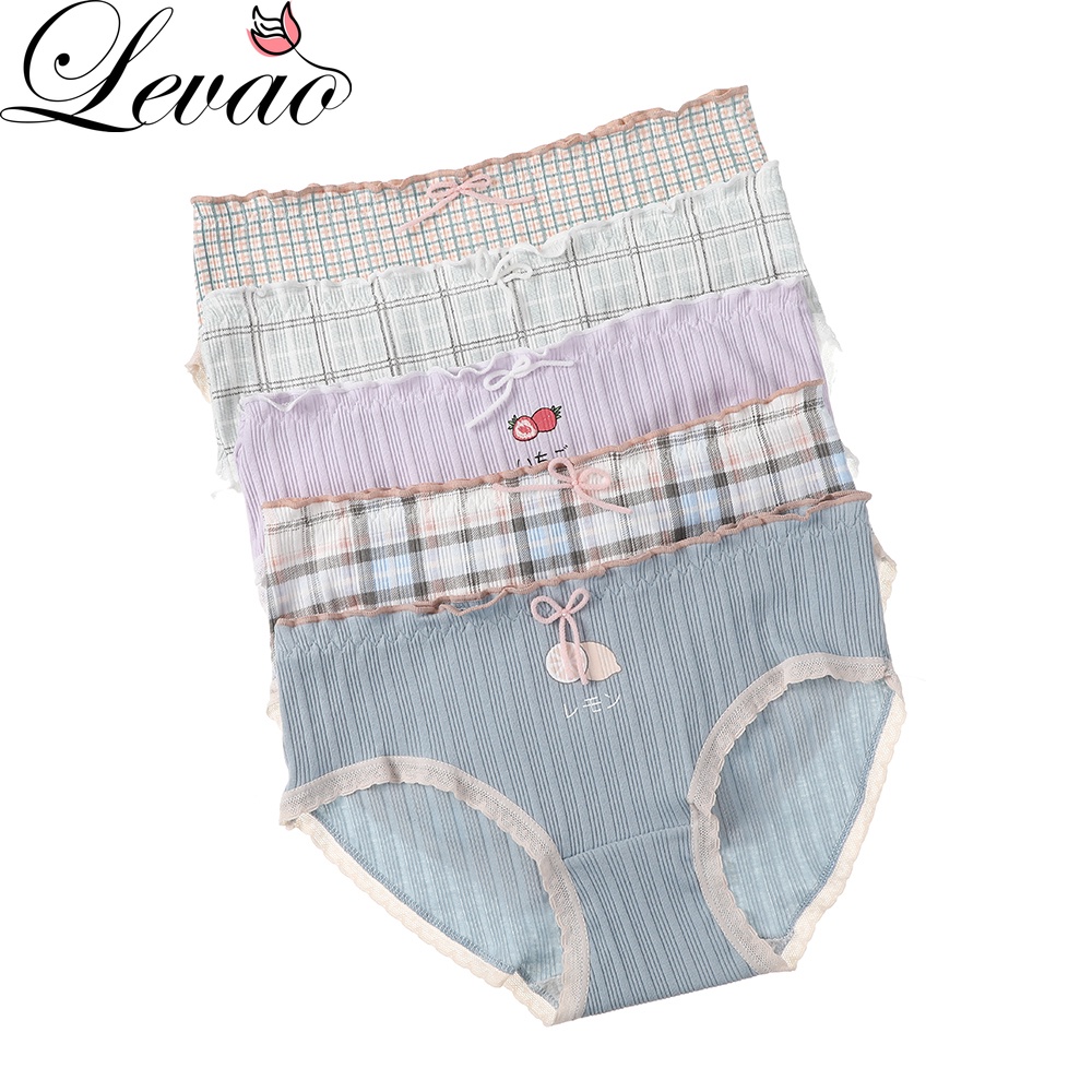 Quần Lót Levao Cotton Eo Vừa Họa Tiết Trái Cây Độc Đáo Cho Nữ