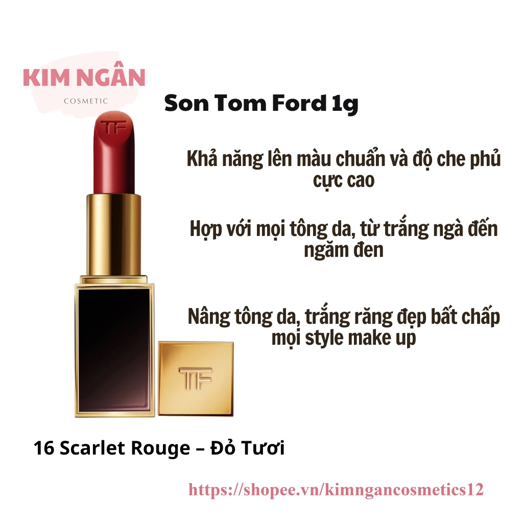 Son Tom Ford minisize 1g mềm mượt ngăn người thâm môi sang cực kỳ đẳng cấp