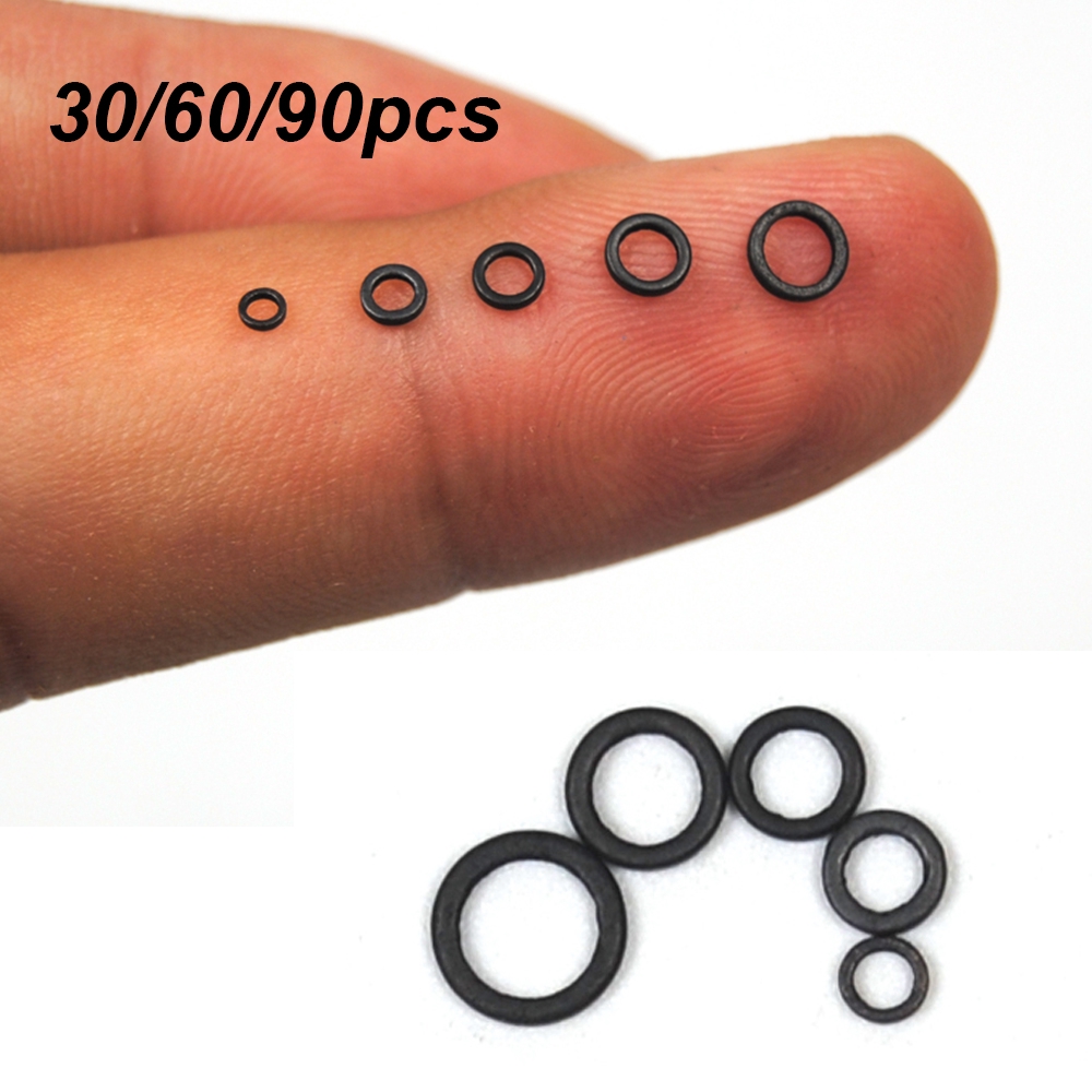 MUVAKO Set 30/60/90 Vòng Kim Loại 2mm 3.2mm 3.7mm 4.4mm 5.3mm Chuyên Dụng Cho Câu Cá