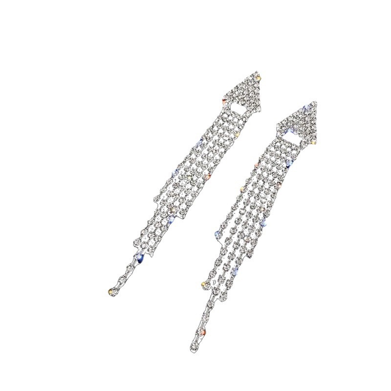 Đôi Bông Tai Dáng Rơi Đính Đá Thời Trang Cho Nữ