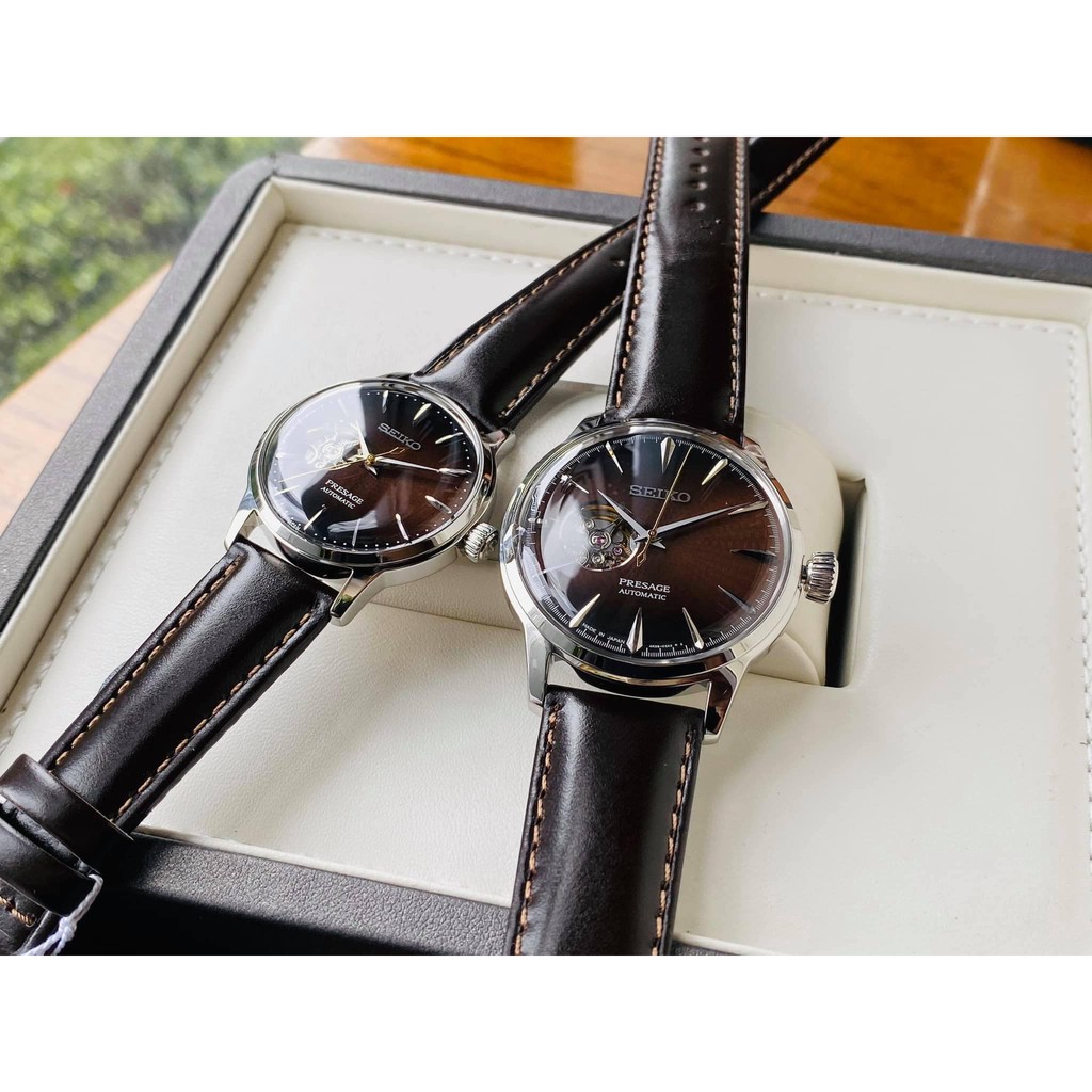 Đồng hồ cặp đôi nam nữ Seiko Presage Cocktail Time Stinger SSA407J1 & SSA783J1