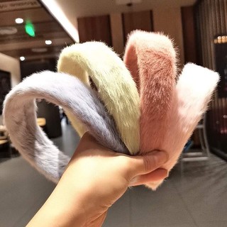 🍰Bờm tóc lông thỏ mịn bản to,băng đô cài tóc