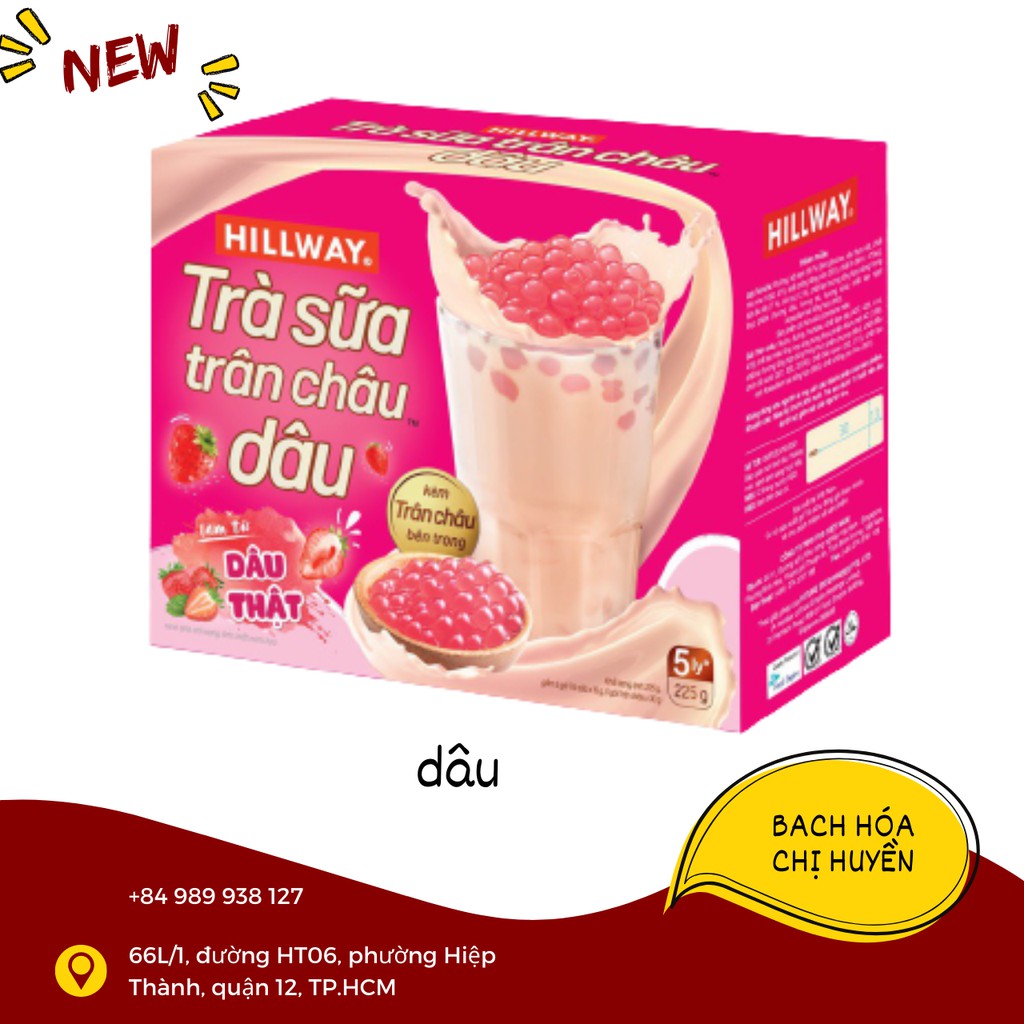 HỘP 5 COMBO TRÀ SỮA TRÂN CHÂU HILLWAY, KÈM GÓI TRÂN CHÂU