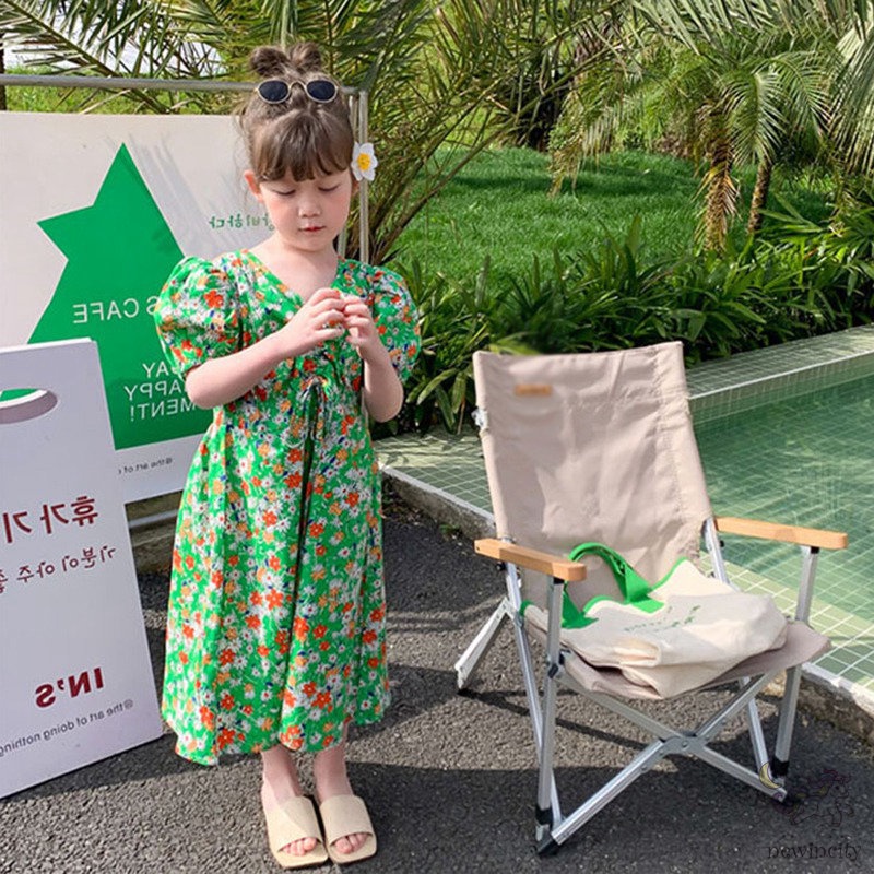 Đầm Công Chúa In Hoa Kiểu Hàn Quốc Thời Trang Mùa Hè Cho Bé Gái