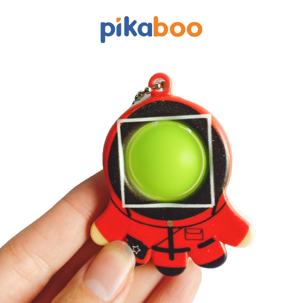 Đồ chơi móc khóa pop it Squid game Pikaboo trò chơi con mực hot trend làm từ chất liệu silicone an toàn cho trẻ nhỏ