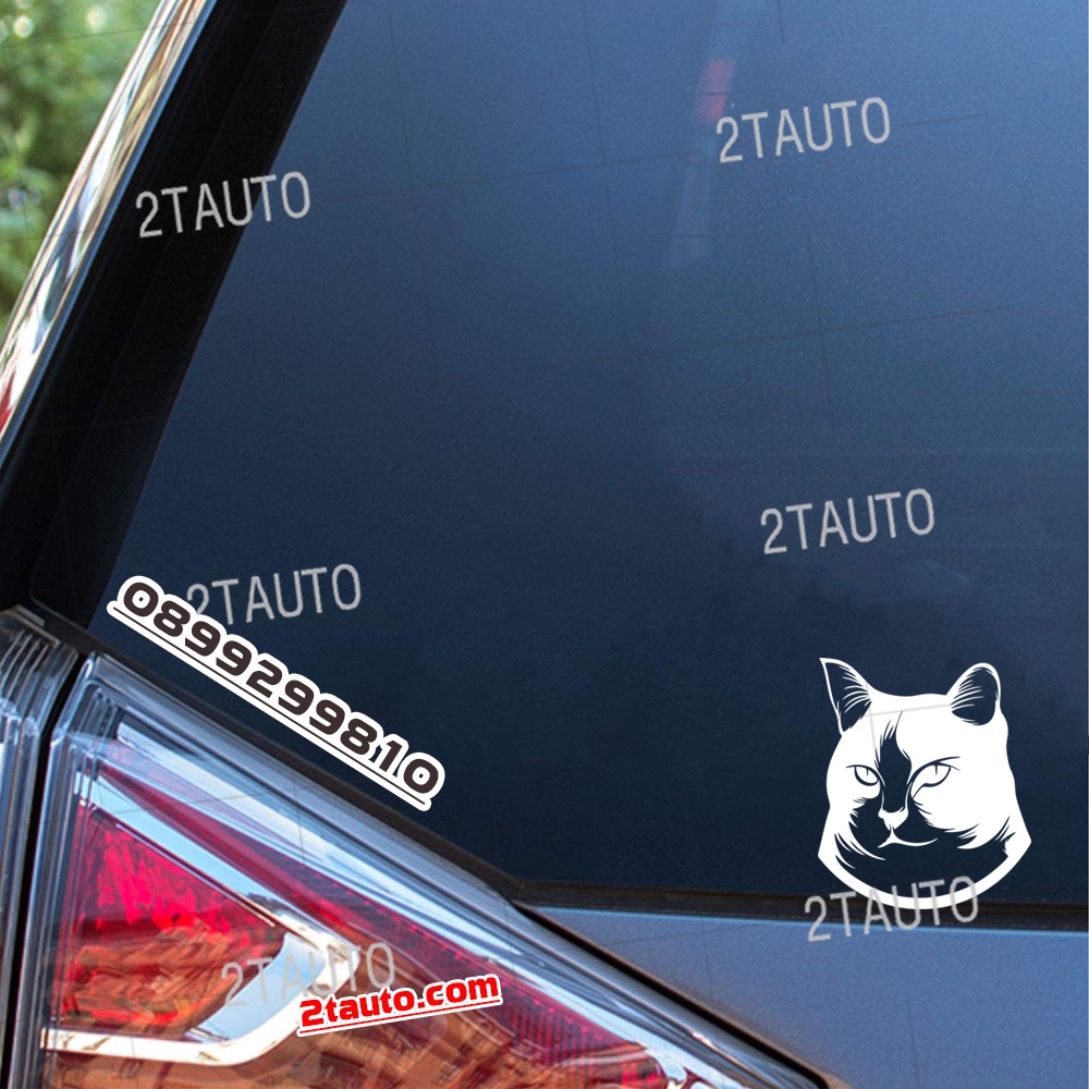 Tem decal HÌNH CON MÈO dán xe nhiều kích thước, chống thấm nước, logo CHÚ MÈO dán trang trí ô tô xe hơi - MẪU 5