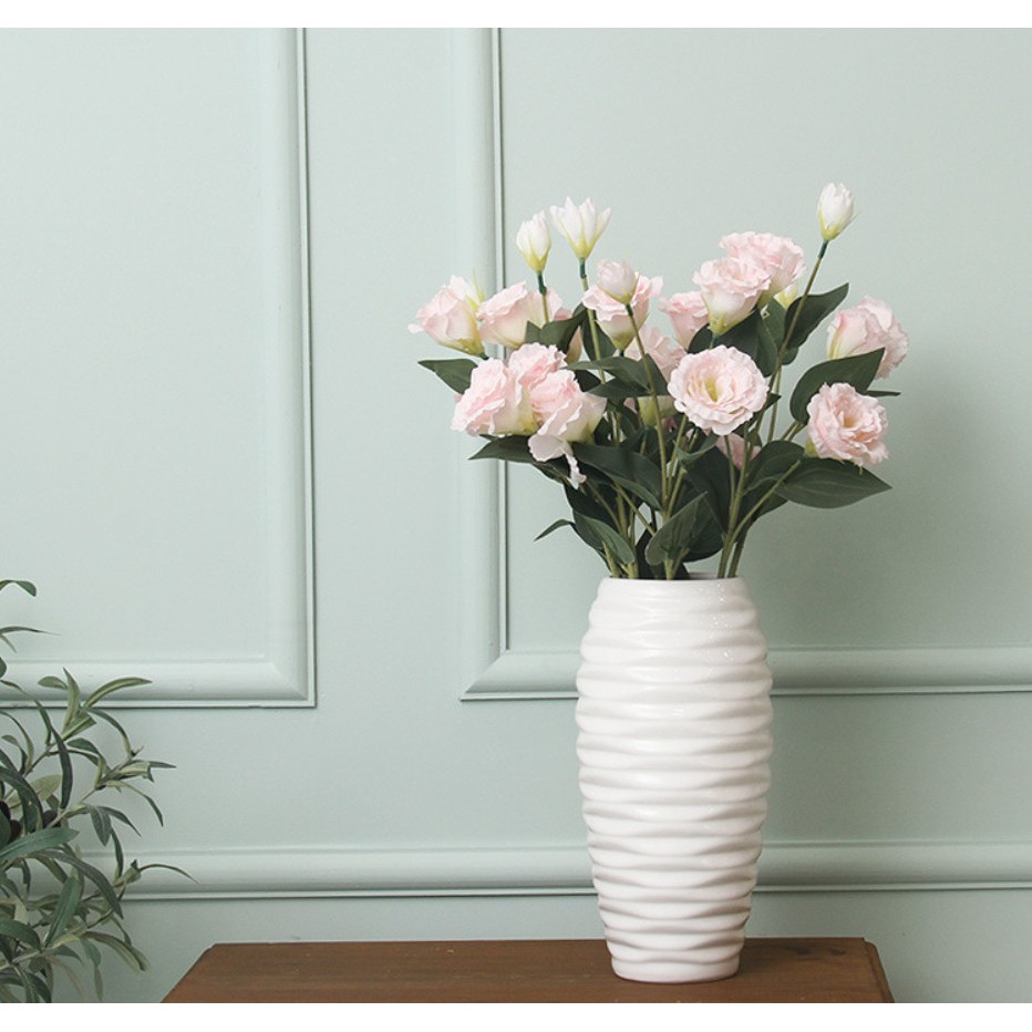 Hoa giả- Hoa Cát Tường lụa Eustoma hoa lụa cao cấp decor nhà cửa ẢNH THẬT