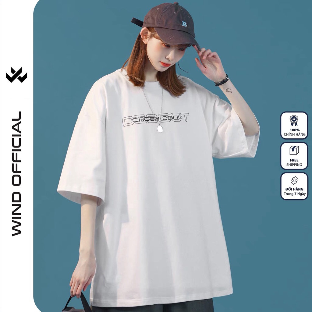 Áo thun tay lỡ W WIND phông unisex form rộng Cross Door nam nữ cotton ulzzang oversize