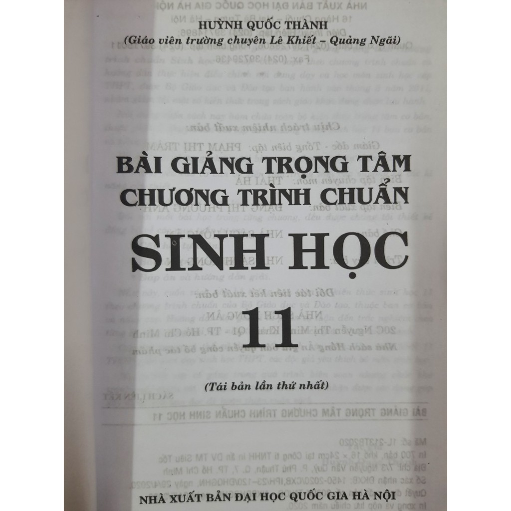 Sách - Bài giảng trọng tâm chương trình chuẩn Sinh học 11