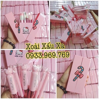 Bộ cọ trang điểm hoạt hình mèo Hello Kitty 7 món