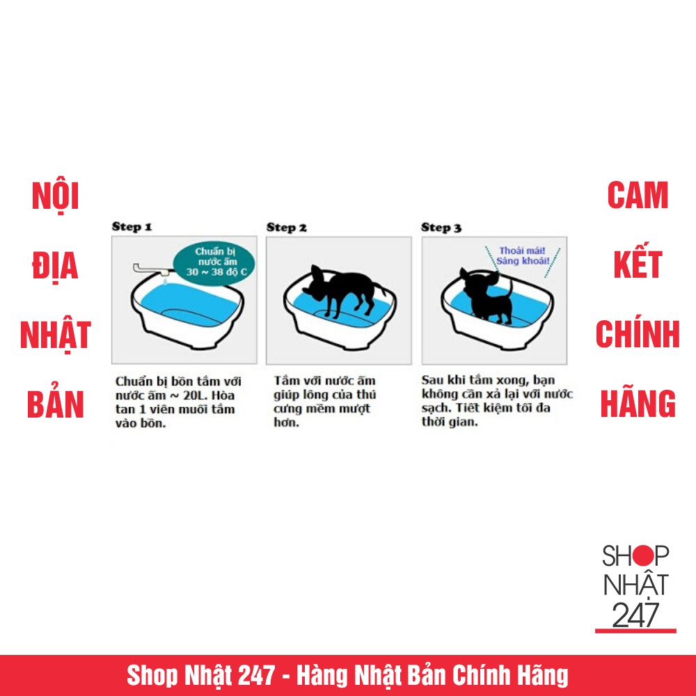 [Hỏa Tốc HN] Set 2 viên muối tắm cho động vật NỘI ĐỊA NHẬT BẢN
