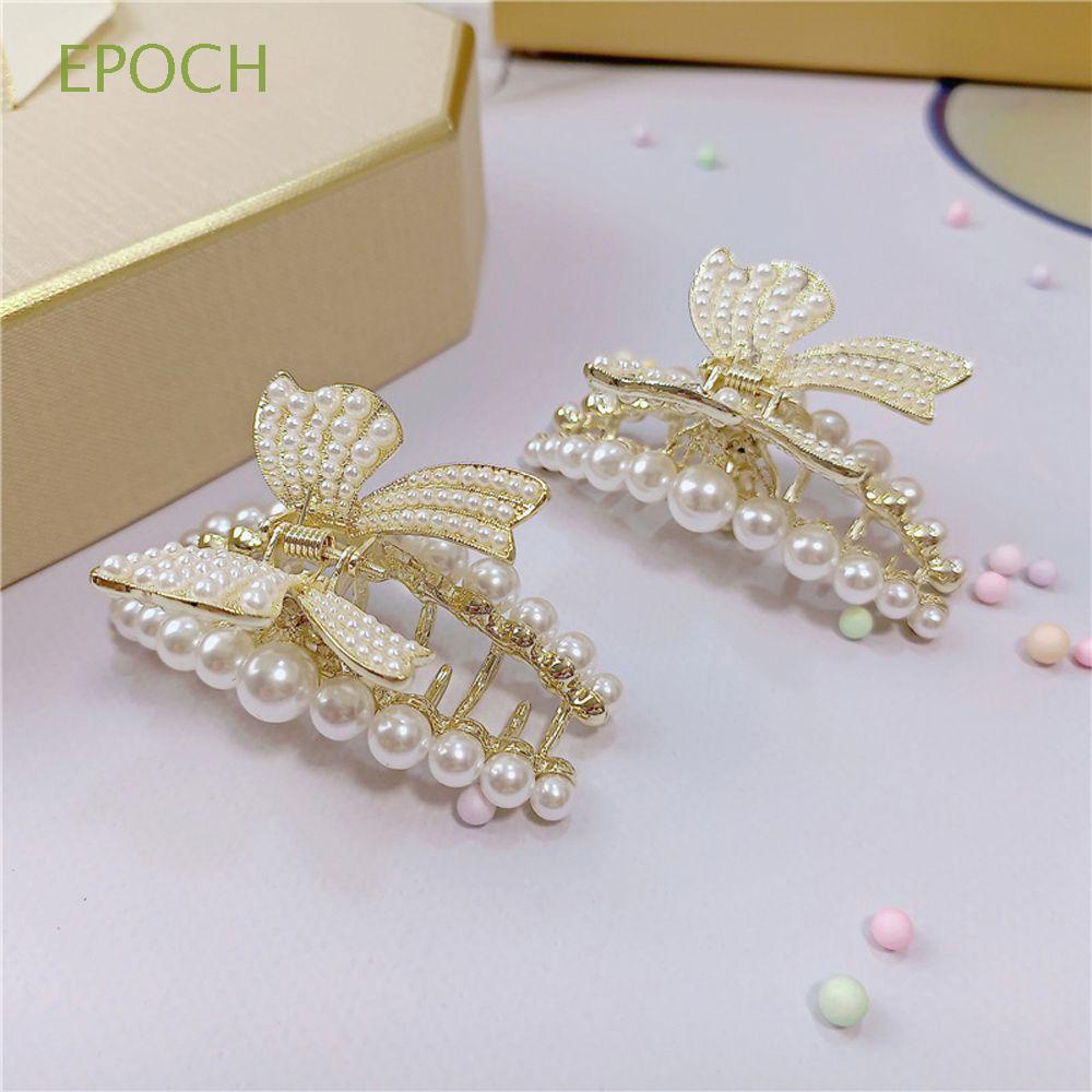 Kẹp tóc hình bướm phối ngọc trai thời trang xinh xắn cho nữ