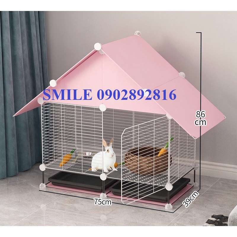 [TẶNG BÚA GỖ] COMBO CHUỒNG, NHÀ LỒNG LƯỚI THÉP CÓ MÁI CHE CHO CHÓ MÈO THÚ CƯNG ĐA NĂNG